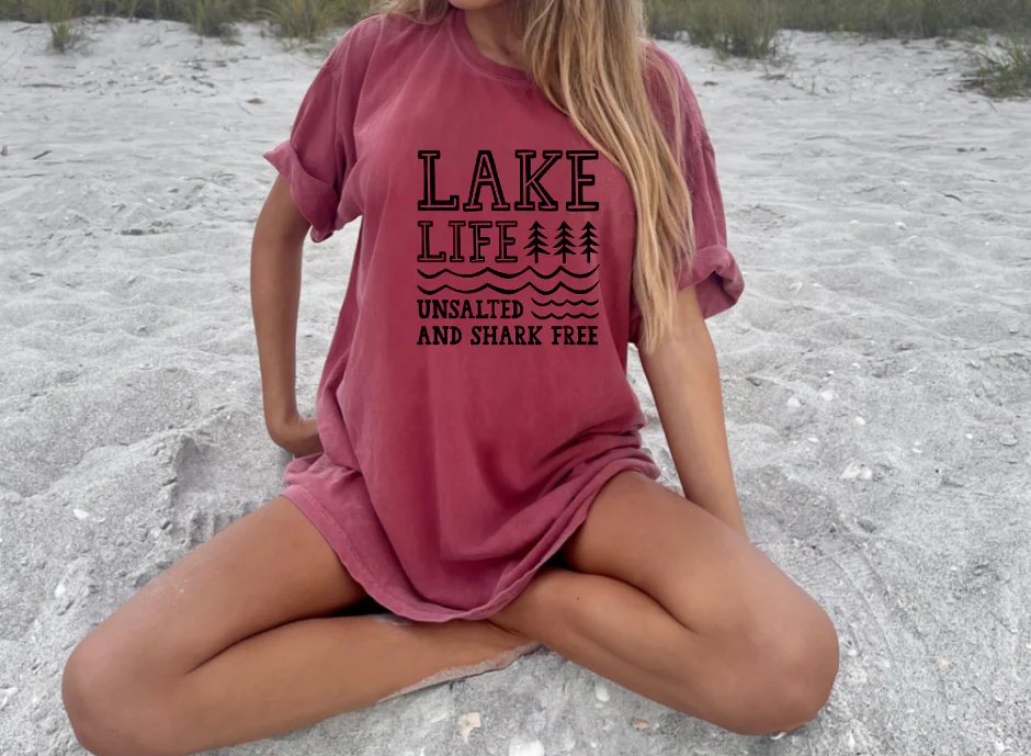 Lake Life Unsalted & Shark Free T-Shirt – Lake Lover Graphic Tee