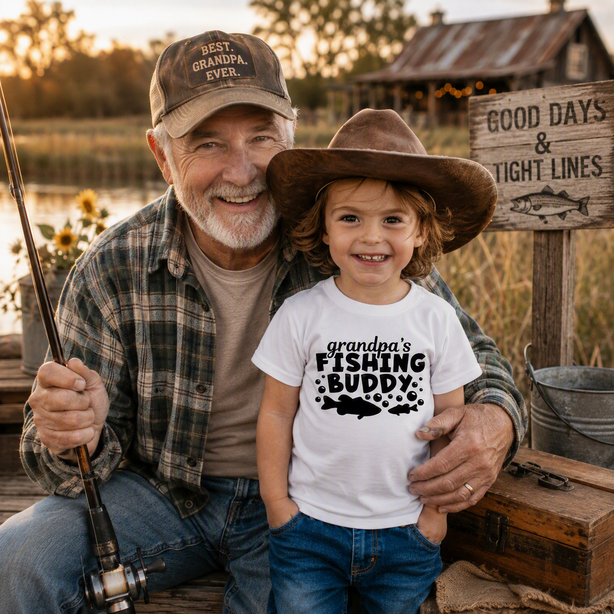 Grandpa’s Fishing Buddy – Sublimated Toddler T-Shirt
