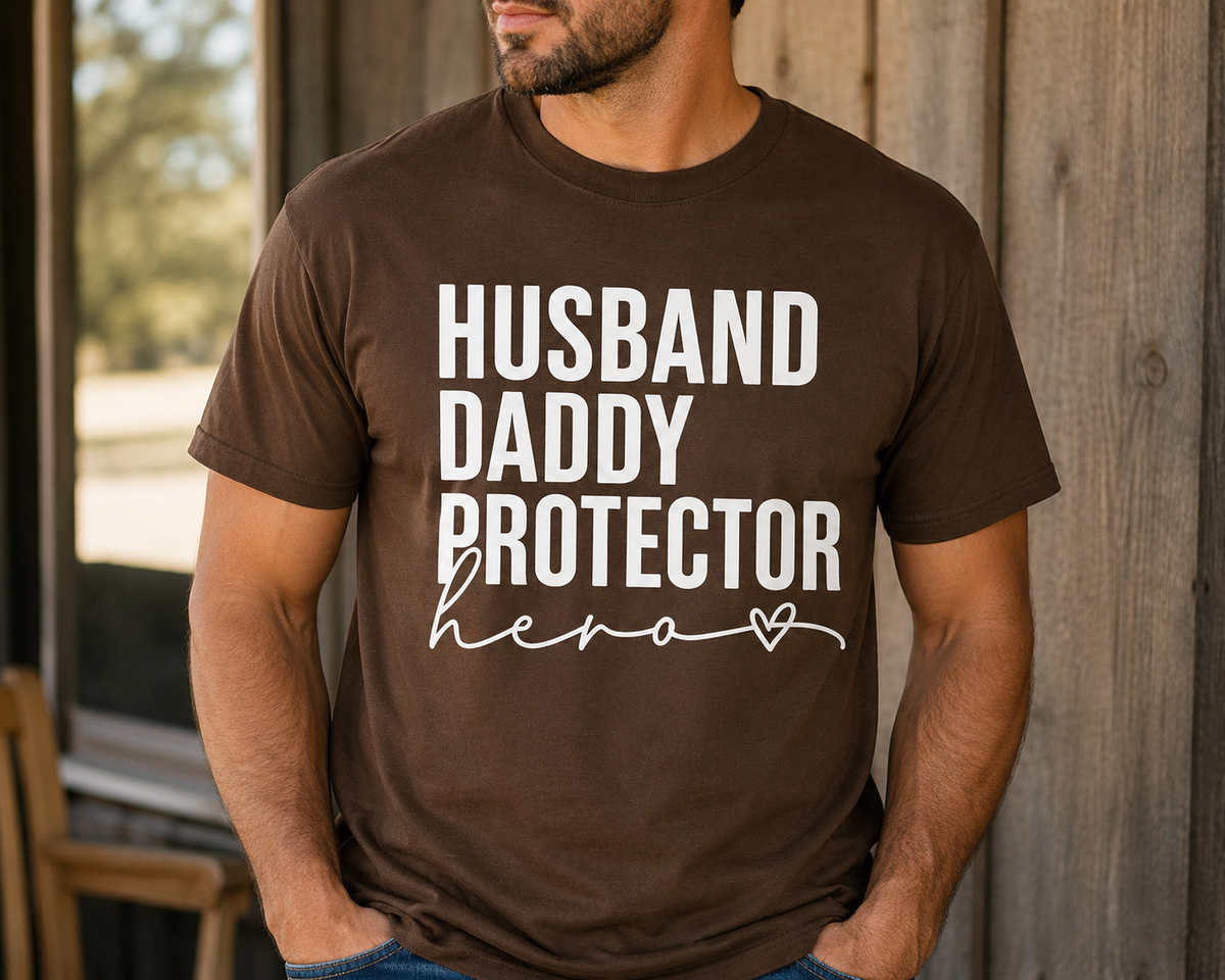 Husband Daddy Protector Hero Men’s T-Shirt | Dad & Husband Gift Tee