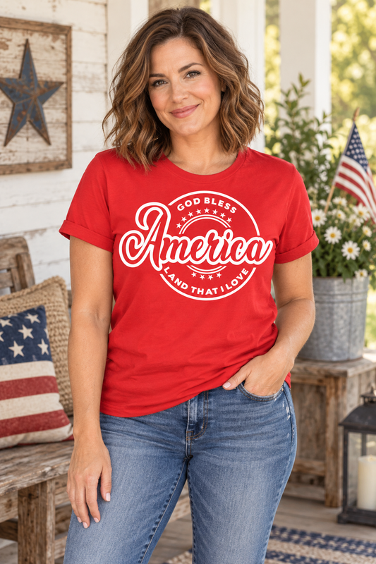 God Bless America T-Shirt – Land That I Love Patriotic Graphic Tee