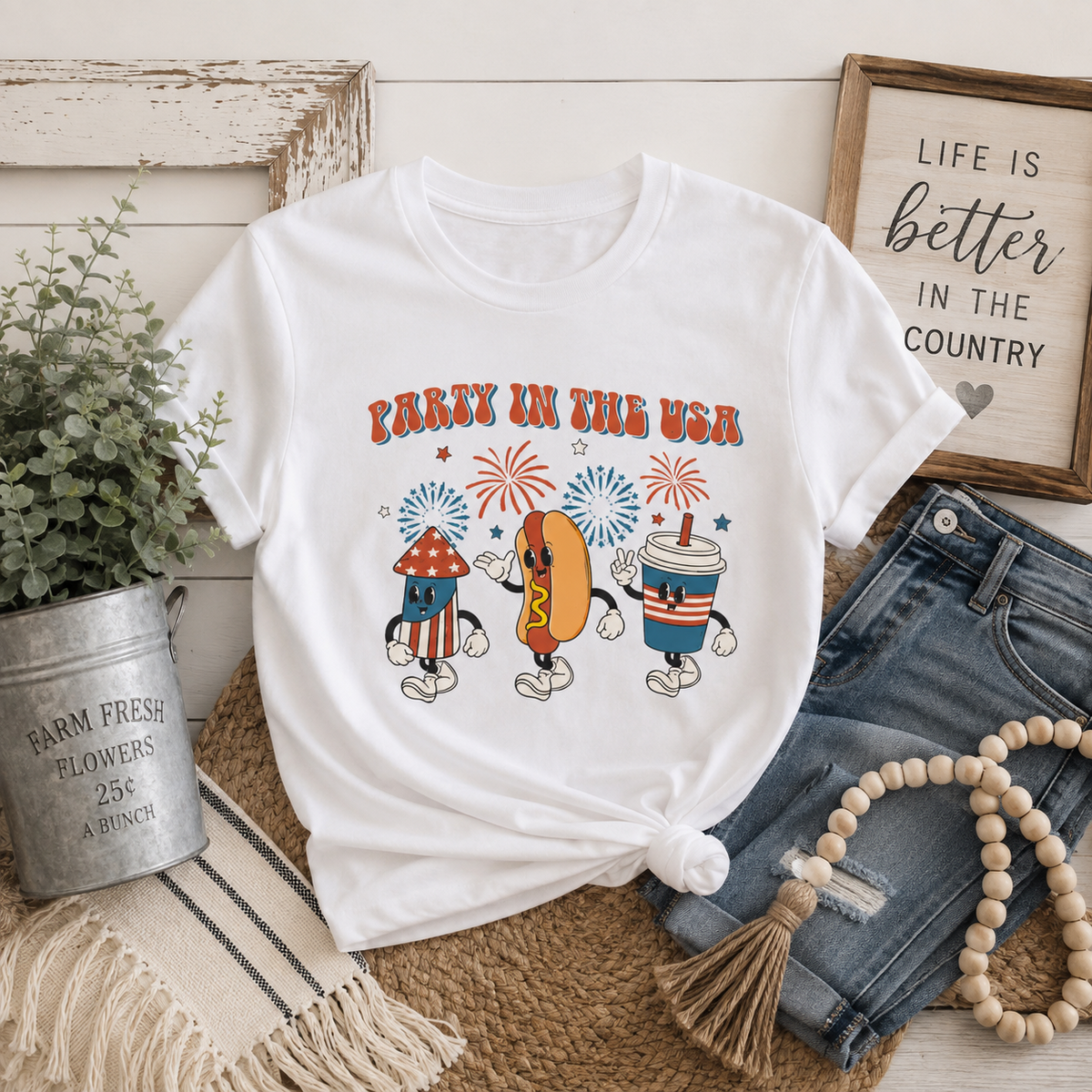 Party in the USA T-Shirt – Retro Patriotic Summer Graphic Tee