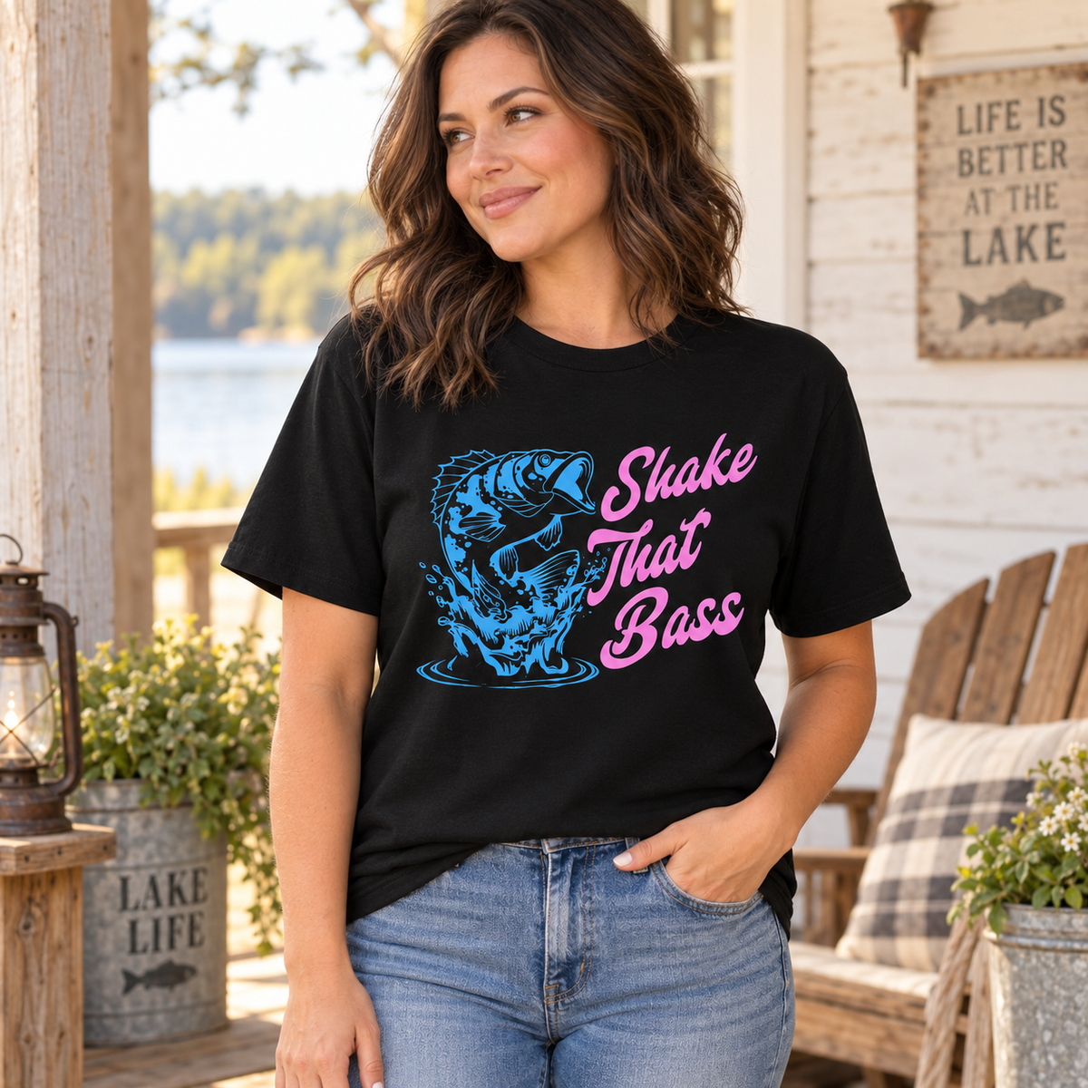 Shake That Bass Graphic T-Shirt – Women's Fishing Tee