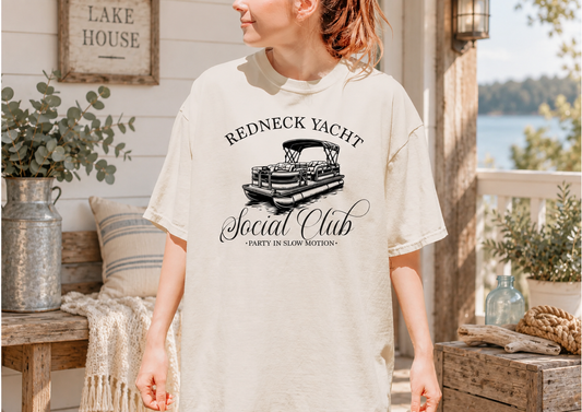 Redneck Yacht Social Club T-Shirt – Funny Pontoon Lake Life Tee