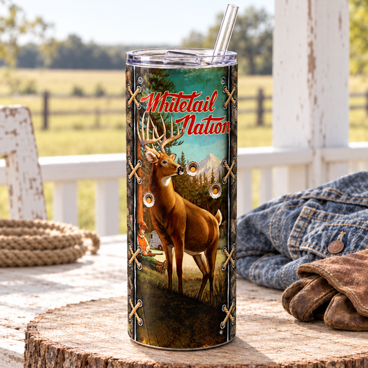 Whitetail Nation 20 oz Skinny Tumbler