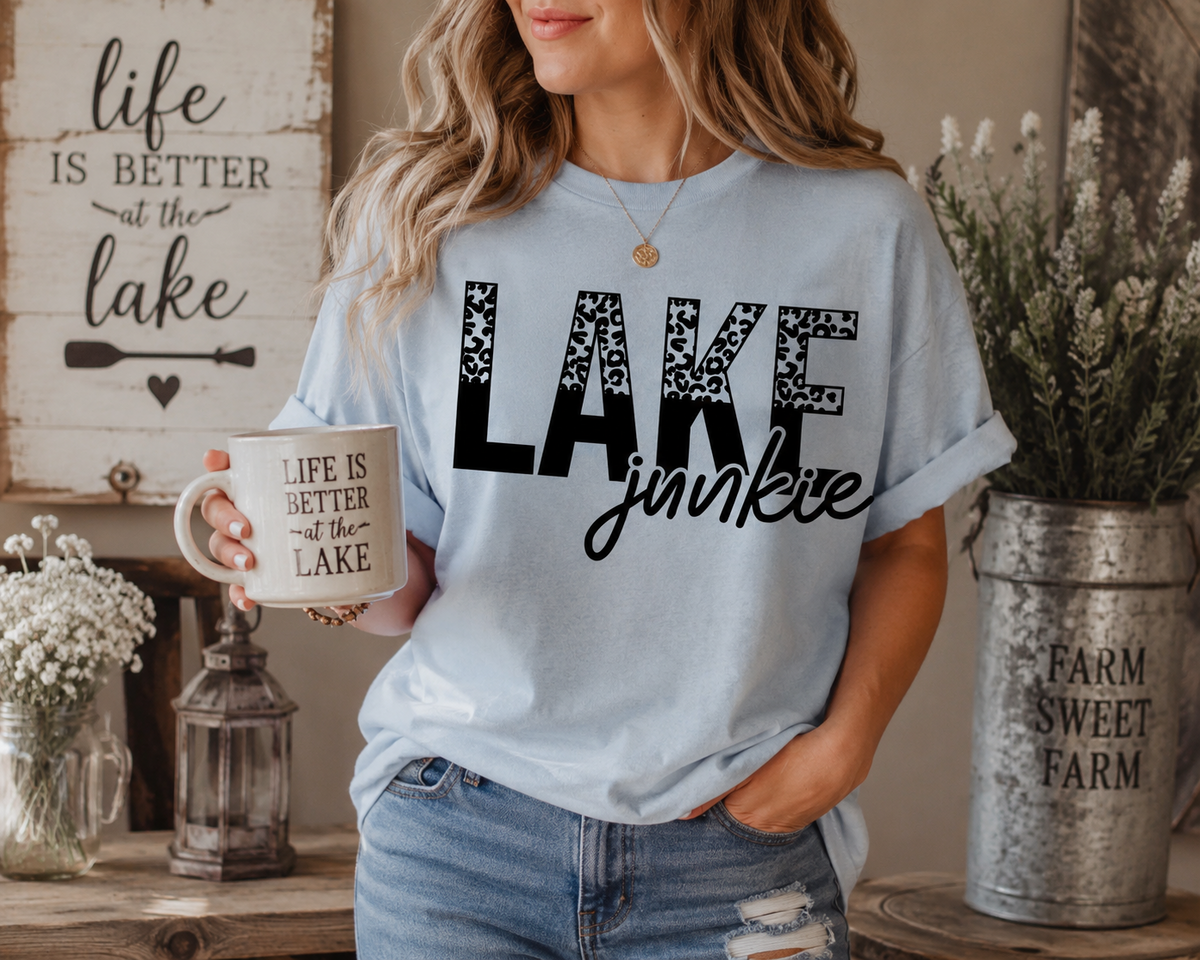 Lake Junkie Leopard Print T-Shirt – Lake Life Graphic Tee