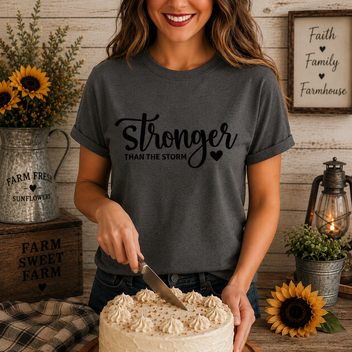 Stronger Than the Storm Inspirational Graphic T-Shirt