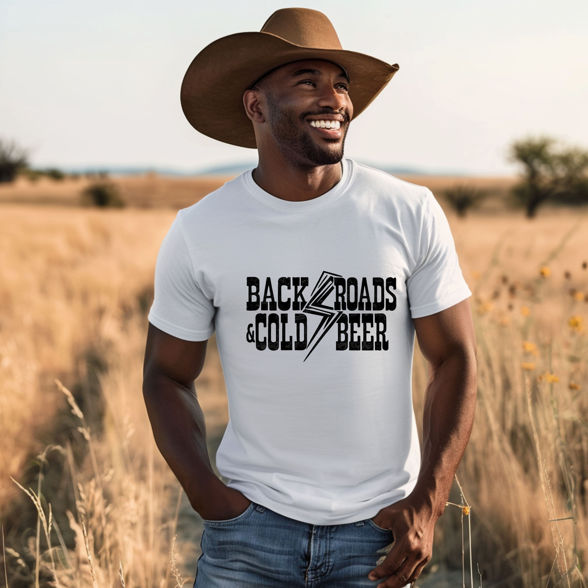 Back Roads & Cold Beer T-Shirt – Country Western Graphic Tee