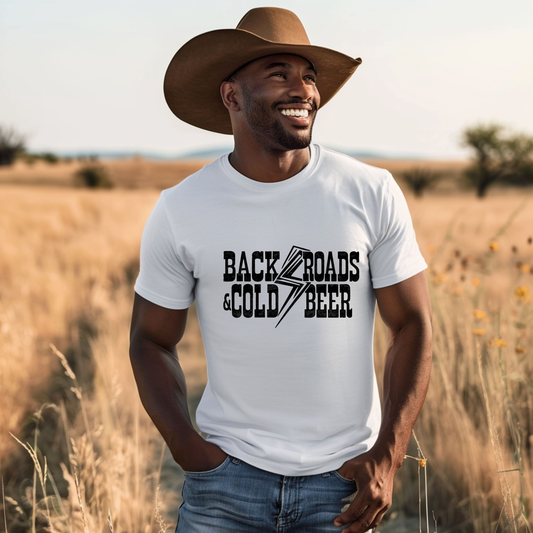 Back Roads & Cold Beer T-Shirt – Country Western Graphic Tee